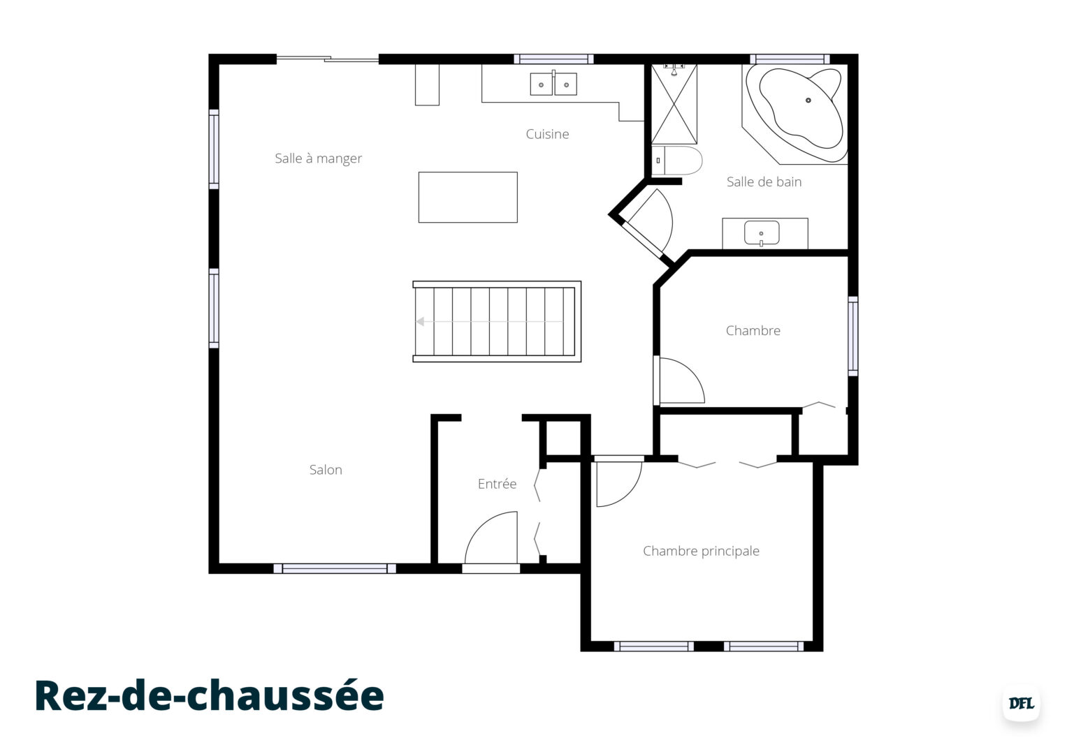 Plan du rez-de-chaussée - Maison à vendre, Val-Bélair - rue de l'Échiquier