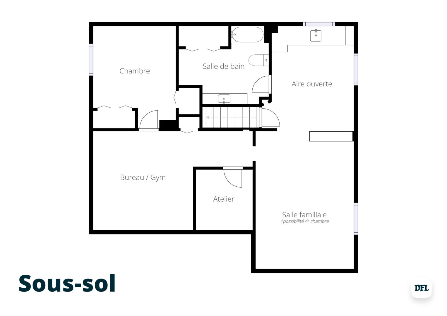Plan du sous-sol - Maison à vendre, Val-Bélair - rue de l'Échiquier